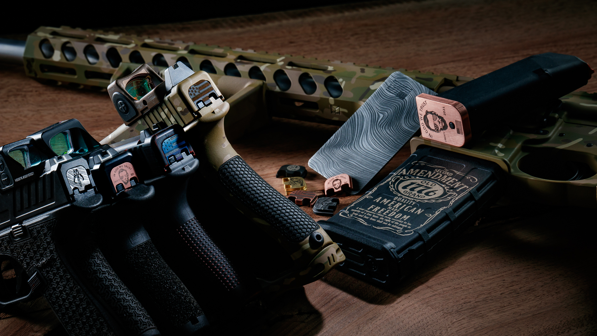 custom glock backplates, mag bases, cerakote