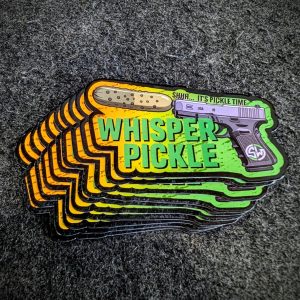 Whisper PIckle die cut sticker