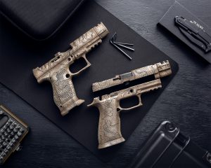 Pistol cerakote topographic desert tan black