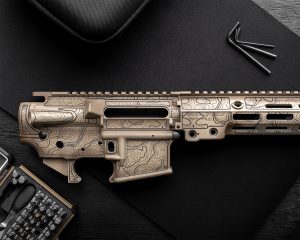topgraphic tan and black cerakote AR