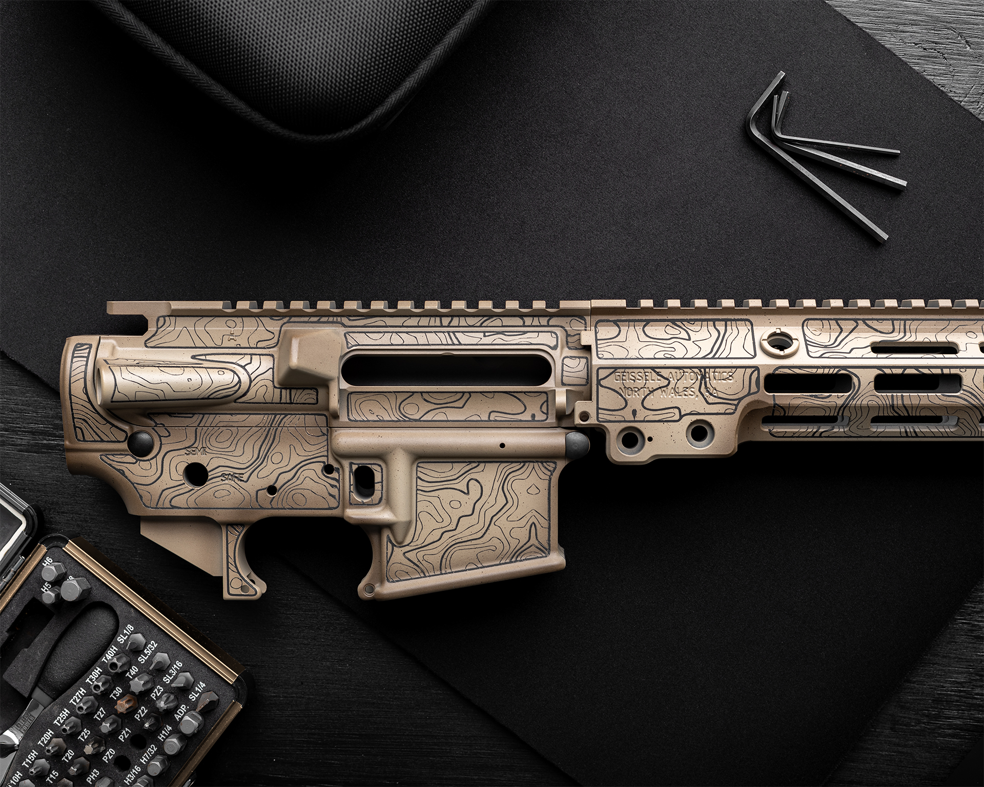 topographic cerakote tan and black daniel defense