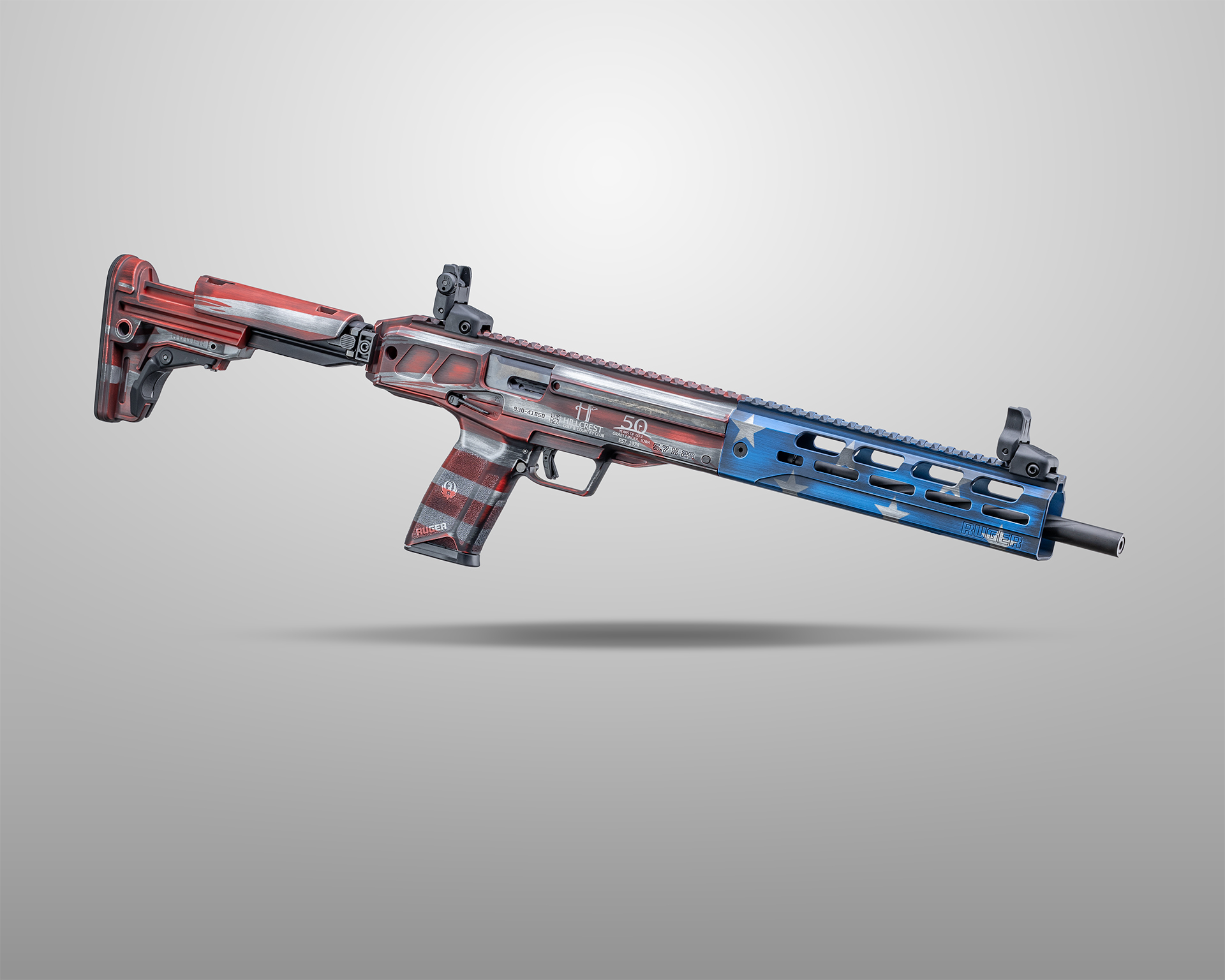 Ruger LC Carbine in American Flag cerakote