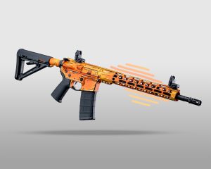 AR15 orange cartoon style cel shaded cerakote
