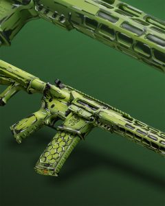 green AR15 cartoon cel shaded cerakote