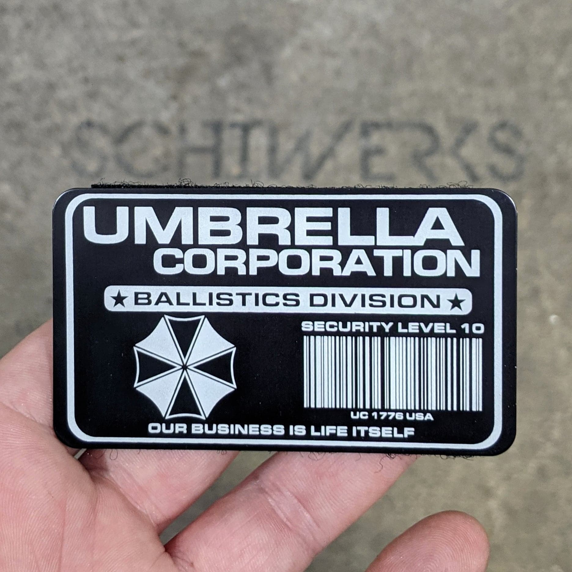 Umbrella Corp, Morale Patch, Aluminum, Unique, Laser Engraved
